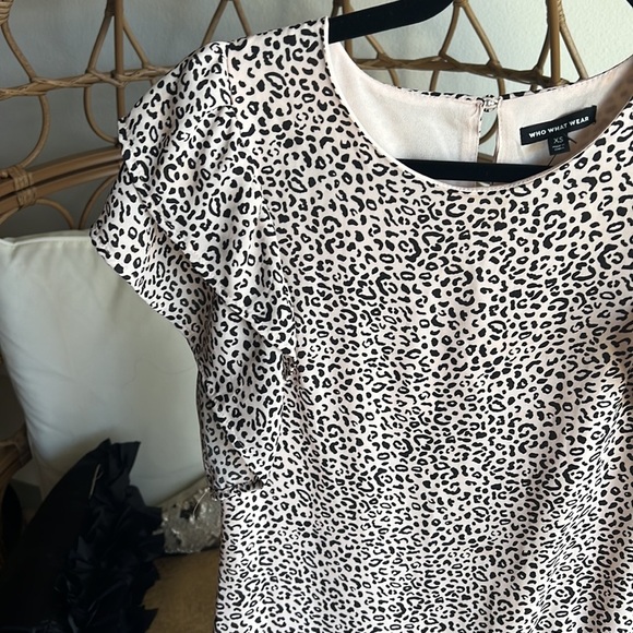 WHO WHAT WEAR pink leopard ruffle dress - Picture 7 of 14